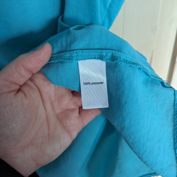 Maurices Atwood flutter sleeve women's plus blouse size XXL blue green *defect* - Picture 3 of 7